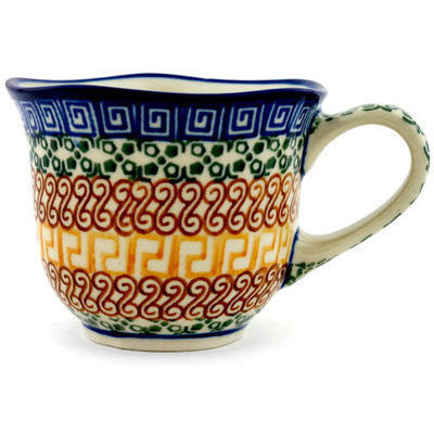 Polish Pottery Cup 8 oz Grecian Sea