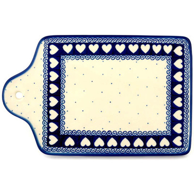 Polish Pottery Cutting Board 11&quot; Light Hearted
