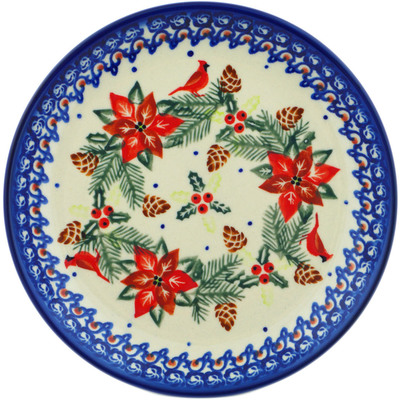 Polish Pottery Dessert Plate 7&frac12;-inch Cardinal&#039;s Home UNIKAT