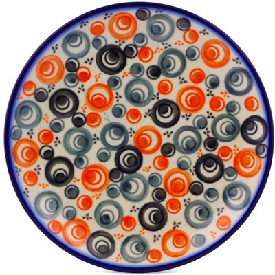 Polish Pottery Dessert Plate 7&frac12;-inch Red Peacock Eye