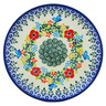Polish Pottery Dessert Plate 7&frac12;-inch Ring Of Meadow Flowers