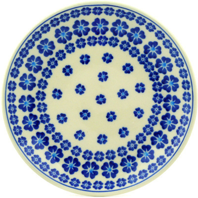 Polish Pottery Dessert Plate Blue Lei