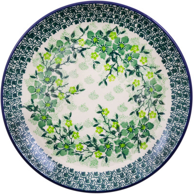 Polish Pottery Dessert Plate Evergreen Wreath