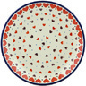 Polish Pottery Dessert Plate Red Hearts Delight