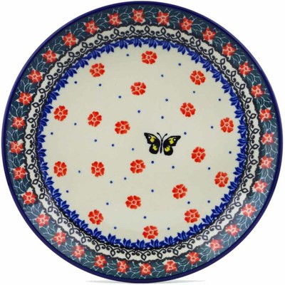 Polish Pottery Dessert Plate Spring Butterfly