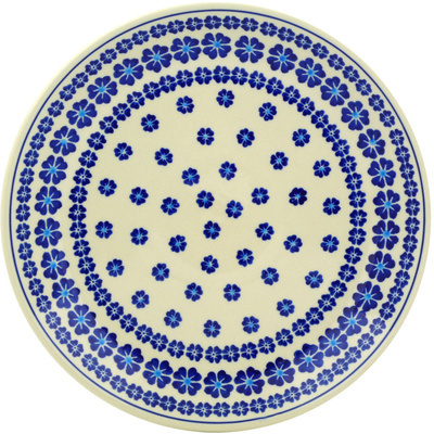 Polish Pottery Dinner Plate 10&frac12;-inch Blue Lei