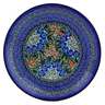 Polish Pottery Dinner Plate 10&frac12;-inch Blue Star Flowers UNIKAT