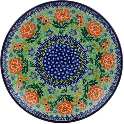 Polish Pottery Dinner Plate 10&frac12;-inch Bold Carnation UNIKAT