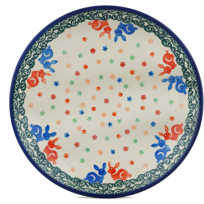 Polish Pottery Dinner Plate 10&frac12;-inch Children&#039;s Bunny Hop