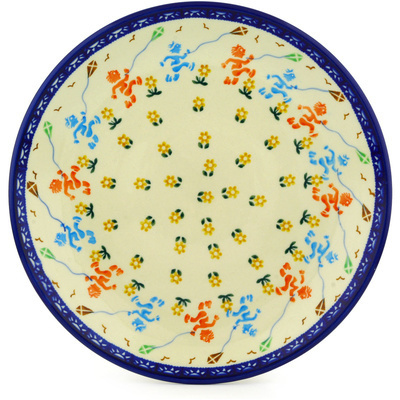 Polish Pottery Dinner Plate 10&frac12;-inch Children With Kites