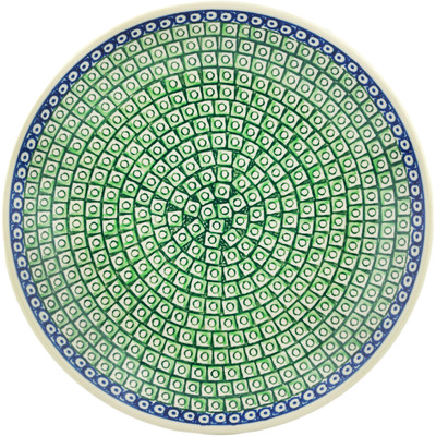 Polish Pottery Dinner Plate 10&frac12;-inch Circles And Squares