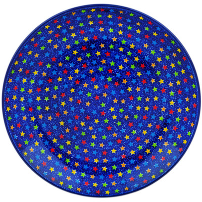 Polish Pottery Dinner Plate 10&frac12;-inch Colorful Star Show UNIKAT