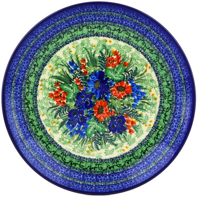 Polish Pottery Dinner Plate 10&frac12;-inch Emerald Meadow UNIKAT