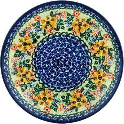 Polish Pottery Dinner Plate 10&frac12;-inch Marigold Garden UNIKAT