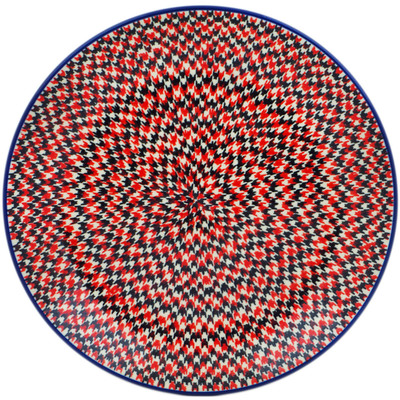 Polish Pottery Dinner Plate 10&frac12;-inch Red Houndstooth