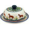 Polish Pottery Dish with Cover 8&quot; Field Horse