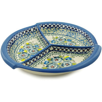 Polish Pottery Divided Dish 12&quot; Soft And Sweet UNIKAT