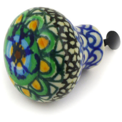 Polish Pottery Drawer knob 1-1/2 inch Mardi Gras UNIKAT