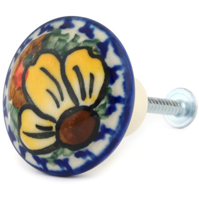 Polish Pottery Drawer knob 1-2/3 inch Autumn Garden UNIKAT