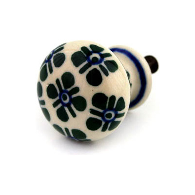 Polish Pottery Drawer knob 1-3/8 inch Four Square Dots
