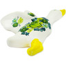 faience Duck Figurine 7&quot; Green Wave