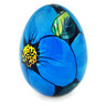 Polish Pottery Egg Figurine 3&quot; Big Blue UNIKAT