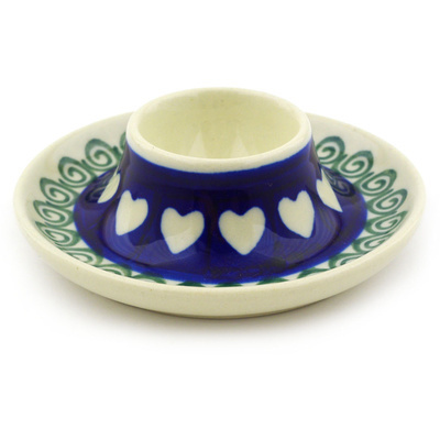 Polish Pottery Egg Holder 4&quot; My Heart Belongs To You