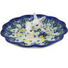 Polish Pottery Egg Plate 8&quot; Floral Fantasy UNIKAT