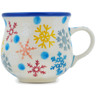 Polish Pottery Espresso Cup 2 oz Vintage Snow Fall UNIKAT