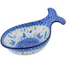 Polish Pottery Fish Shaped Platter 9&quot; Oceans Of Blue