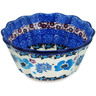 Polish Pottery Fluted Bowl 4&quot; Blooming Blues