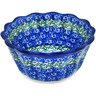 Polish Pottery Fluted Bowl 4&quot; Red Pansy