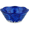 Polish Pottery Fluted Bowl 7&quot; Divine Cobalt UNIKAT