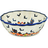 Polish Pottery Fluted Bowl 8&quot; Halloween Night