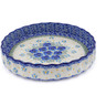 Polish Pottery Fluted Pie Dish 9&quot; Blue Dreams