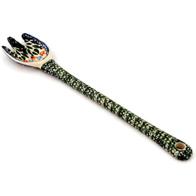 Polish Pottery Fork 12&quot; Dancing Tulips