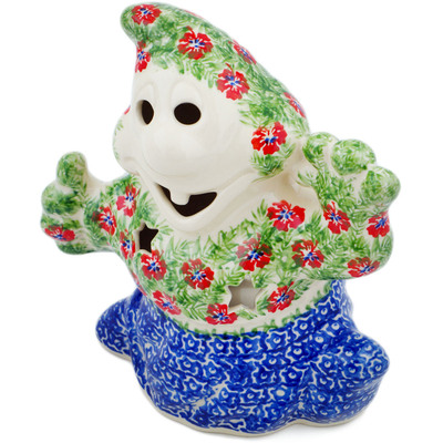 Polish Pottery Ghost Figurine 8&quot; Midsummer Bloom