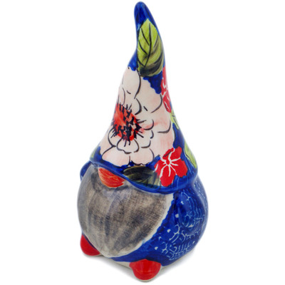 Polish Pottery Gnome Figurine 5&quot; Blossoming Petals UNIKAT