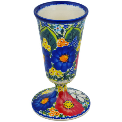Polish Pottery Goblet 7 oz Magical Spring UNIKAT