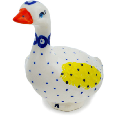Polish Pottery Goose Figurine 3&quot; Simple Peacock