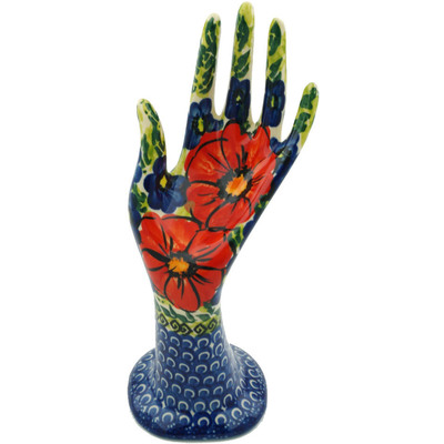 Polish Pottery Hand Figurine 7&quot; Red Star UNIKAT
