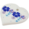 Polish Pottery Heart Pendant 3&quot; The Floral Wish