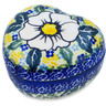 Polish Pottery Heart Shaped Jar 4&quot; Floral Fantasy UNIKAT