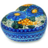 Polish Pottery Heart Shaped Jar 5&quot; Corn In The Blue UNIKAT