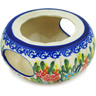 Polish Pottery Heater 4&quot; Red Hibiscus UNIKAT