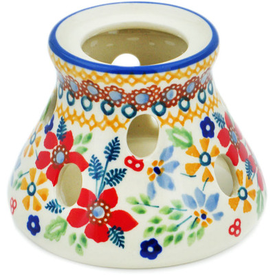 Polish Pottery Heater 4&quot; Summer Bouquet UNIKAT