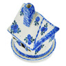 Polish Pottery House Shaped Candle Holder 5&quot; Blue Berry Special UNIKAT