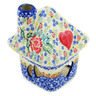 Polish Pottery House Shaped Candle Holder 5&quot; Glorious Rose