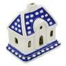 Polish Pottery House Shaped Candle Holder 5&quot; Stepping Stones