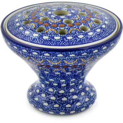 Polish Pottery Ikebana Vase 6&quot; Blue Horizons